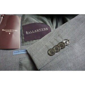 Ballantyne Light Gray 100% Wool 2 Pc Suit Jacket Pants 44R BRAND NEW